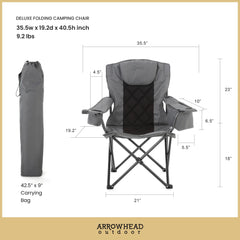 Arrowhead Outdoor chair includes insulated cup holders to keep drinks cold.