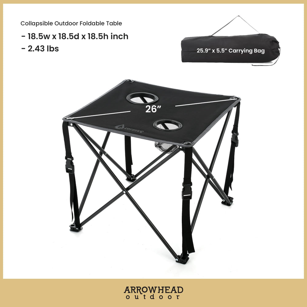 Arrowhead Outdoor compact packability fits in trunks or backpacks.