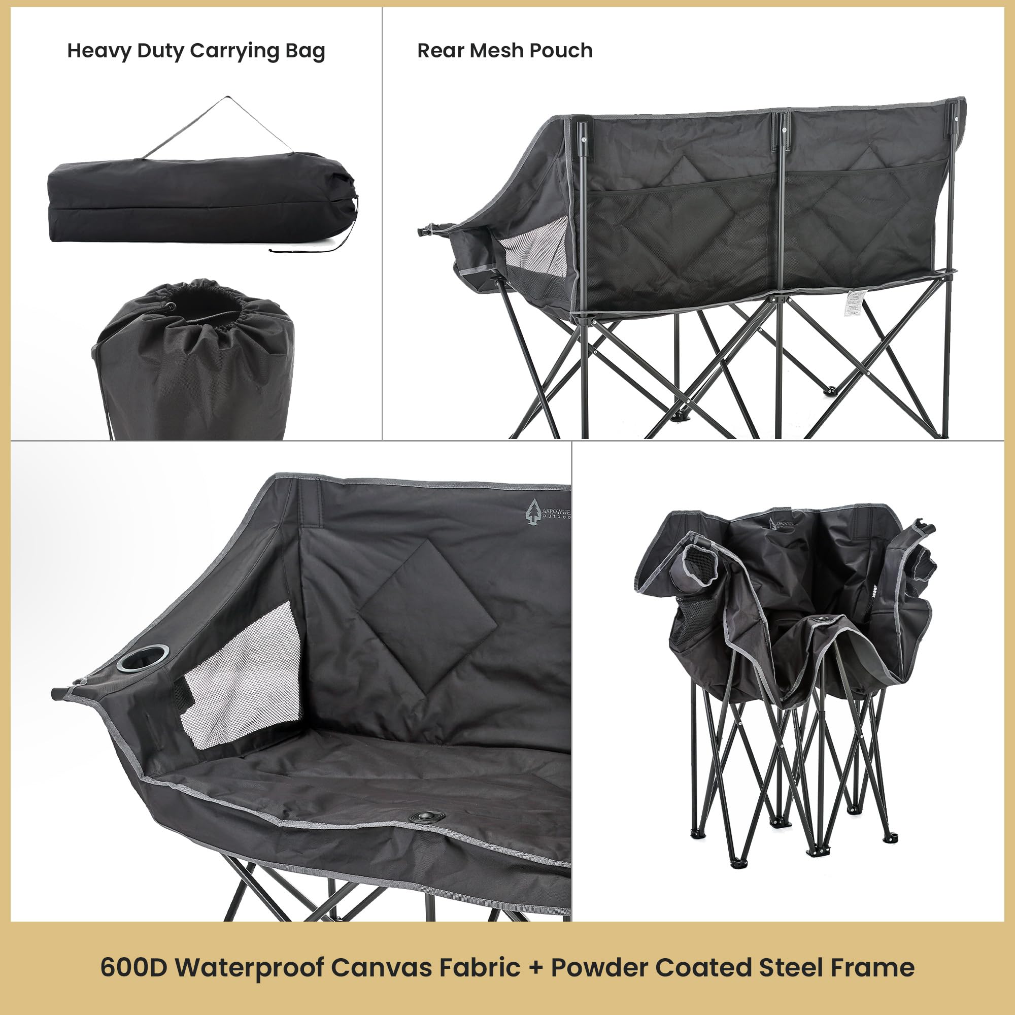 Back mesh storage pockets organize hats and snacks on the chair