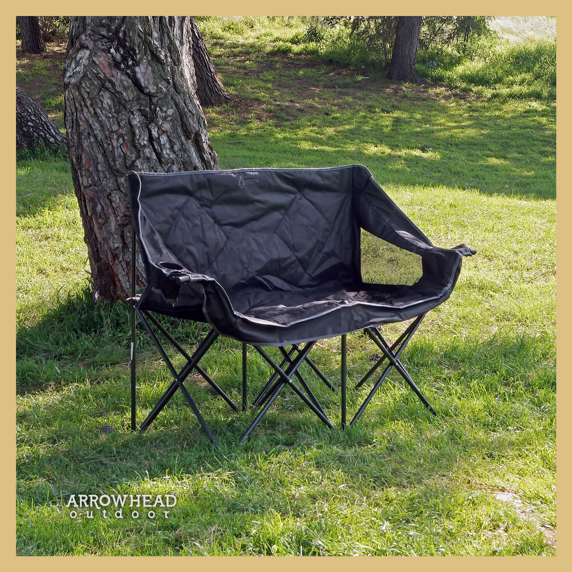 ARROWHEAD OUTDOOR double duo chair folded with carrying bag for easy transport