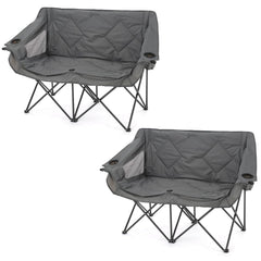 ARROWHEAD OUTDOOR Double Duo folding chair, portable and easy to transport for camping.