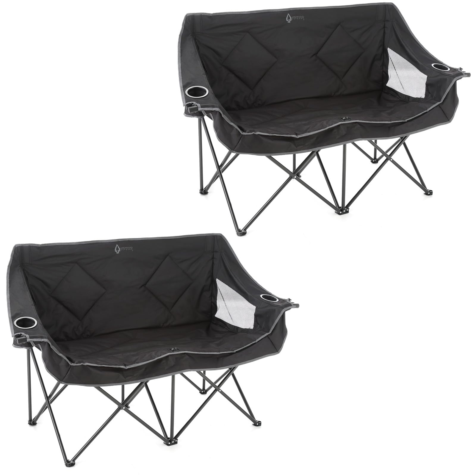 ARROWHEAD OUTDOOR double duo chair on grass offers two-seat comfort outdoors