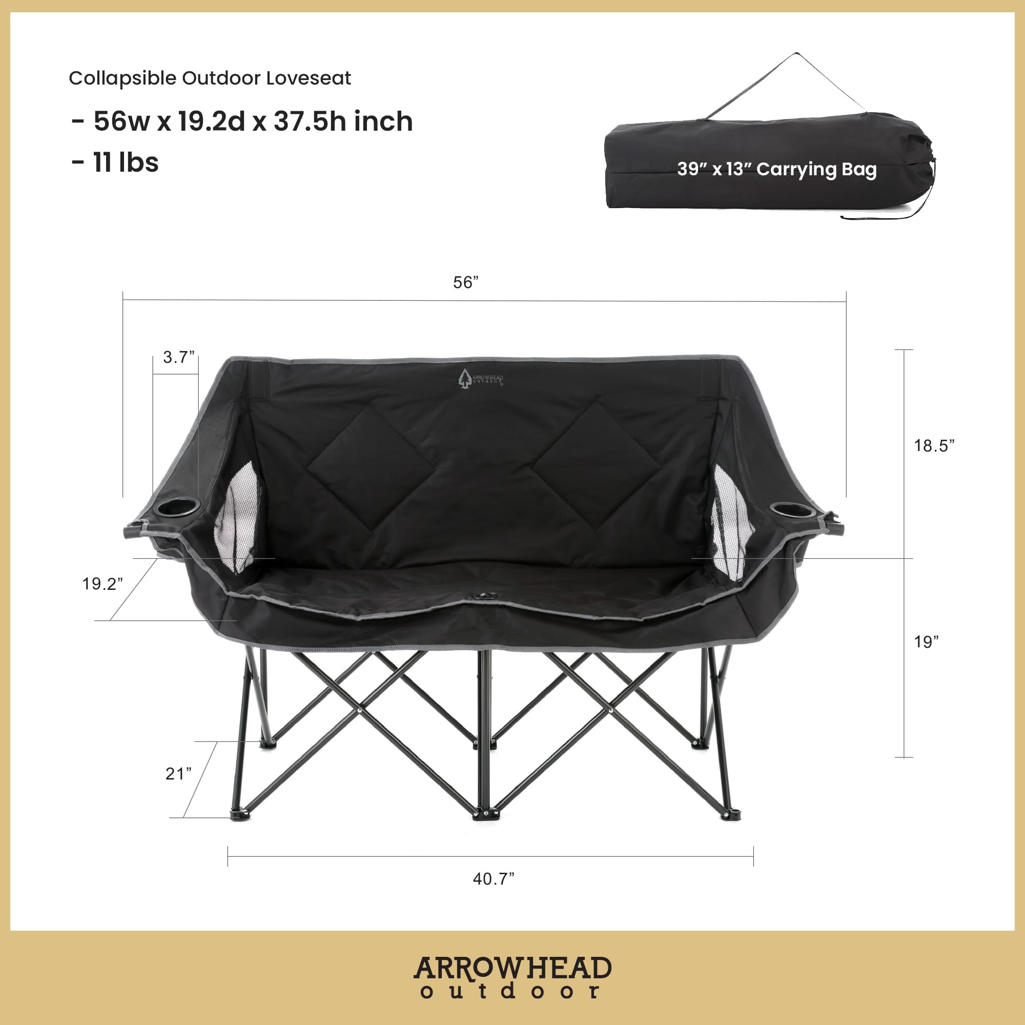 Two people seated comfortably in ARROWHEAD OUTDOOR double duo chair