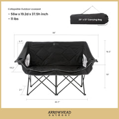 Two people seated comfortably in ARROWHEAD OUTDOOR double duo chair