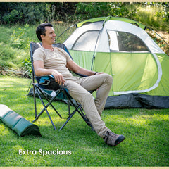 Arrowhead Outdoor chair showing dual cup holders for drinks