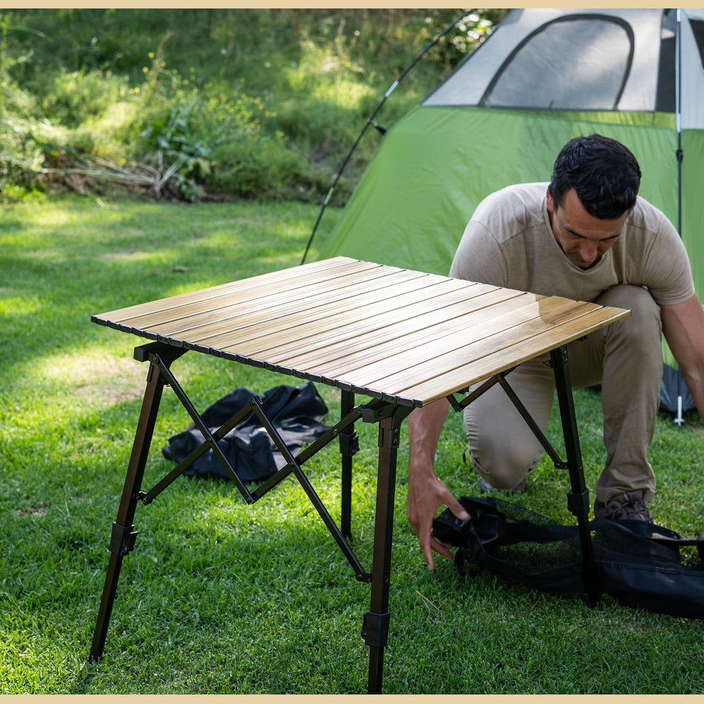 ARROWHEAD OUTDOOR sturdy camping table supports gear prep and meals.