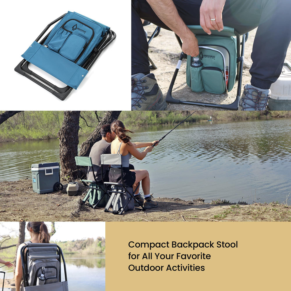 Arrowhead Outdoor camp scene with fishing or hiking using the chair
