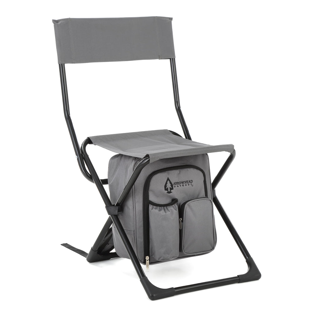 Arrowhead Outdoor fold-out backrest with roomy seat for outdoor comfort.