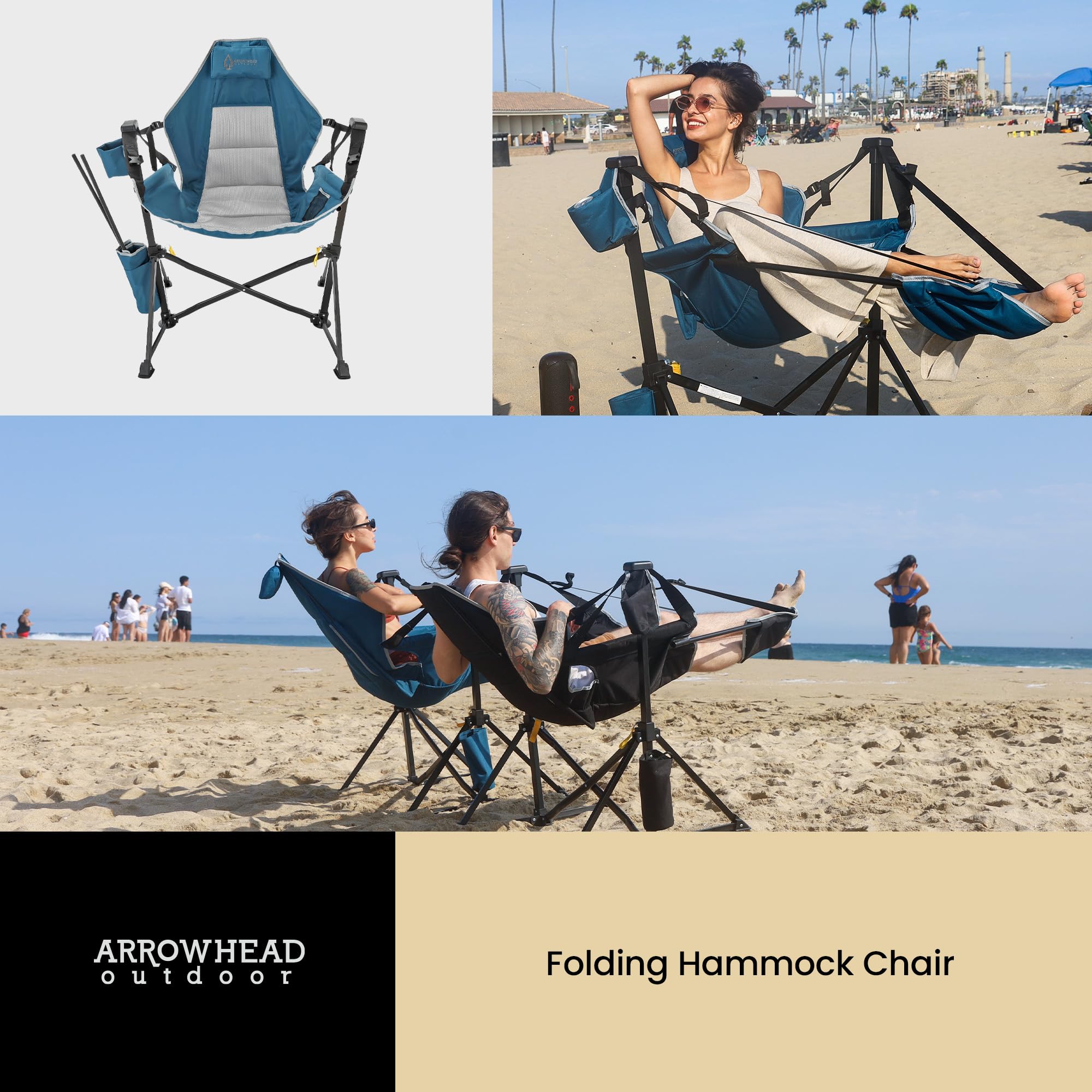 Arrowhead Outdoor chair suited for camping, beach days, and tailgating.