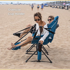 Arrowhead Outdoor stabilized feet provide steadier setup on uneven ground.