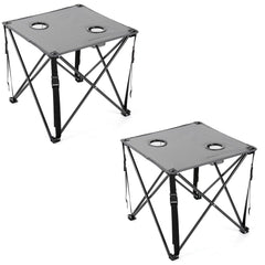 Arrowhead Outdoor folding table ready for compact camping setup with easy portability.