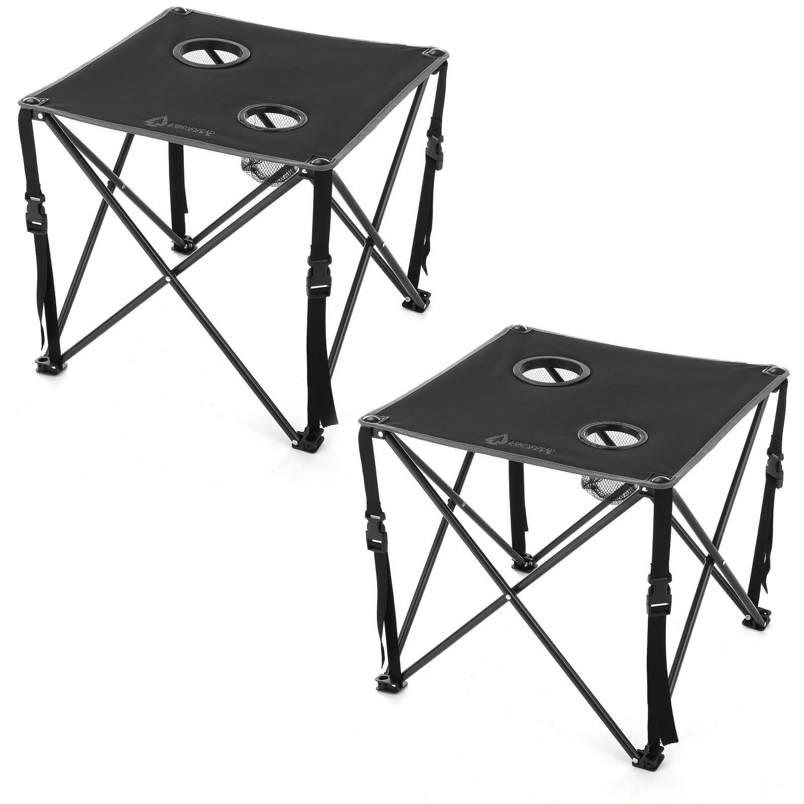 Arrowhead Outdoor folding table setup for camping and meals; portable and ready.