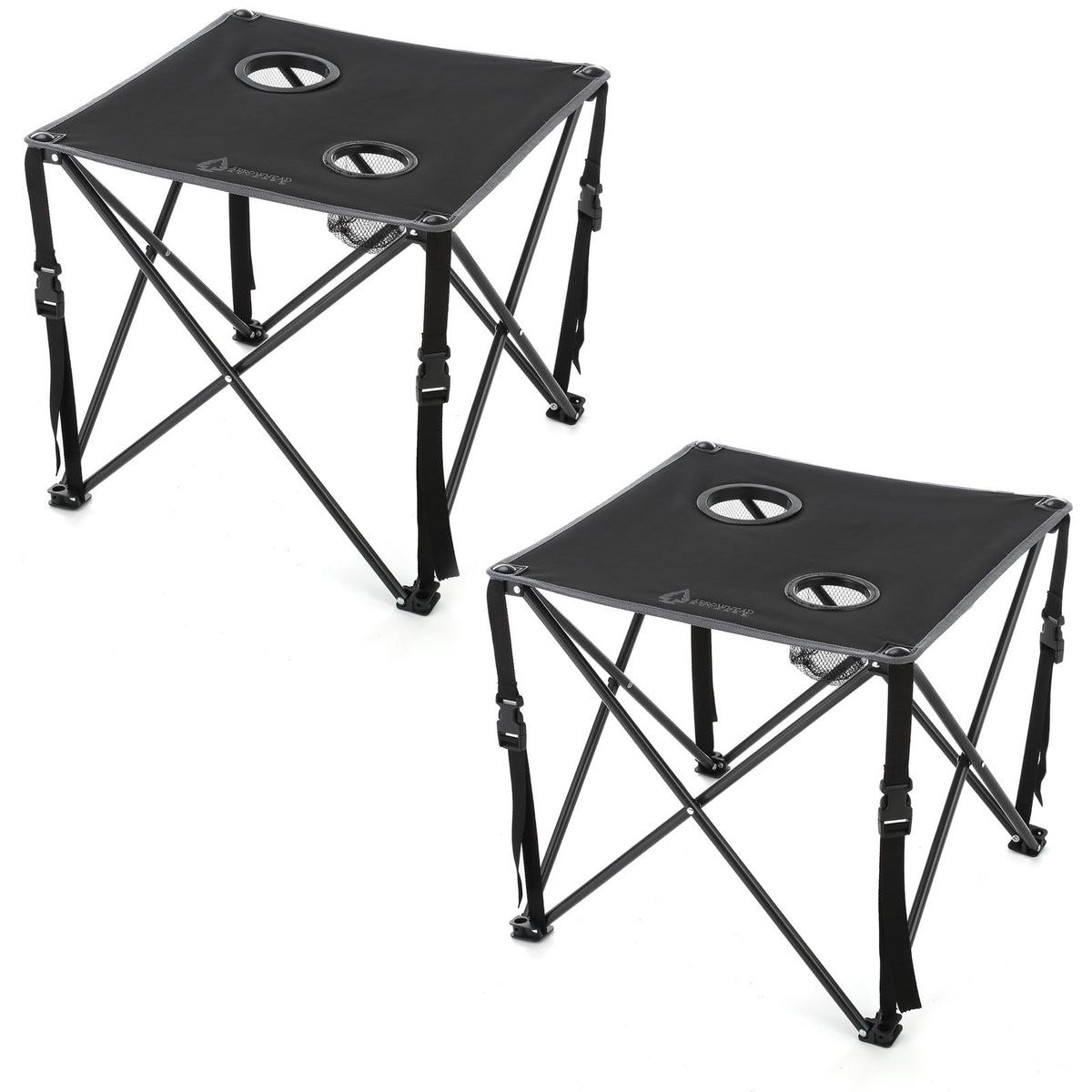 Arrowhead Outdoor folding table setup for camping and meals; portable and ready.