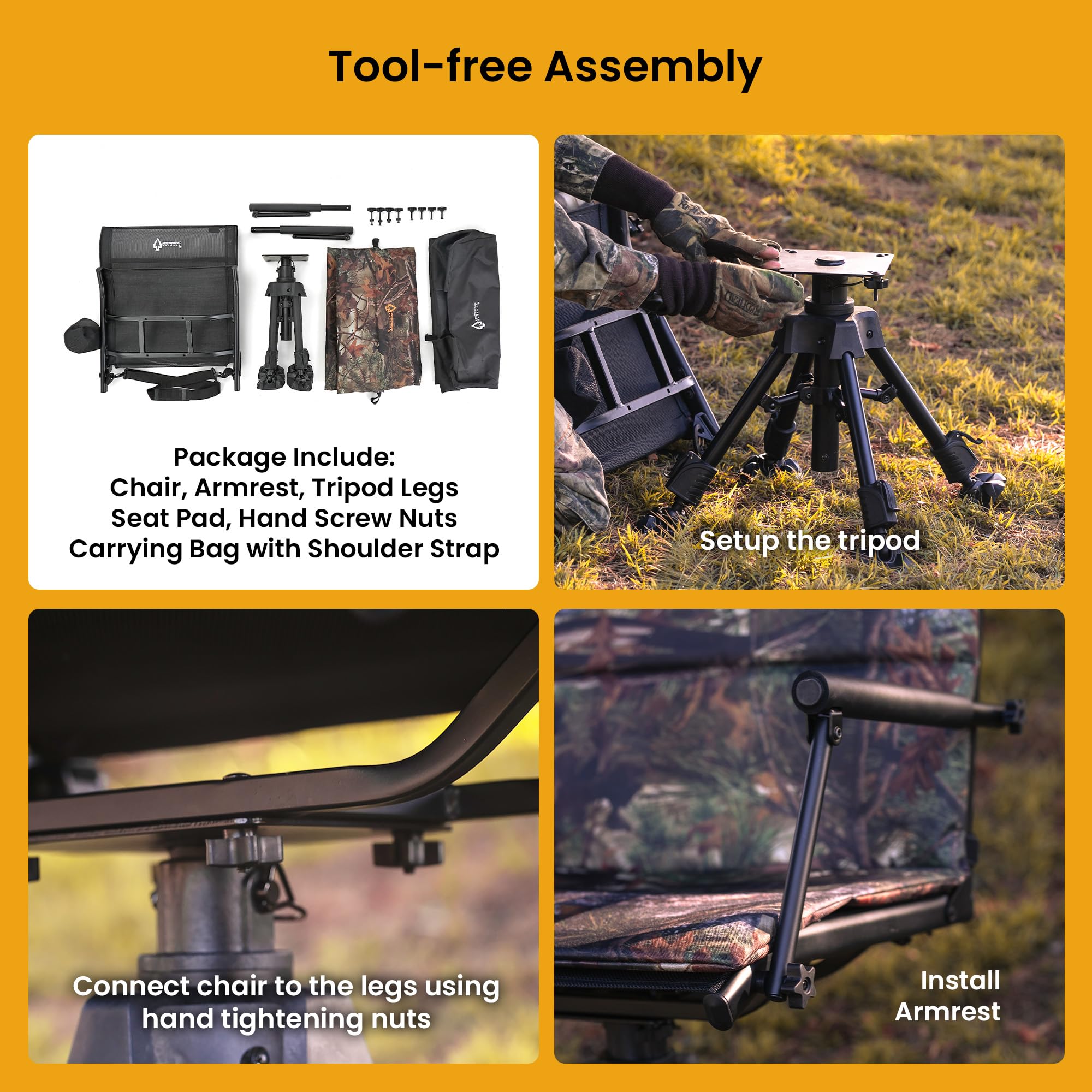 ARROWHEAD OUTDOOR heavy-duty steel frame built for rugged use