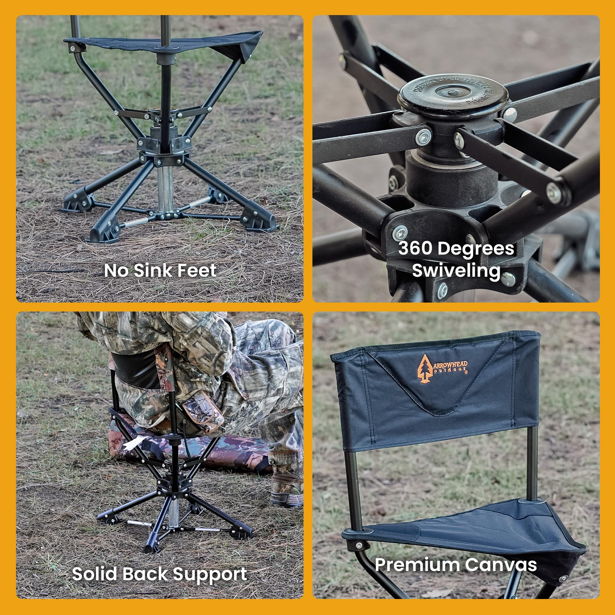 ARROWHEAD OUTDOOR heavy-duty steel frame for long-lasting durability.