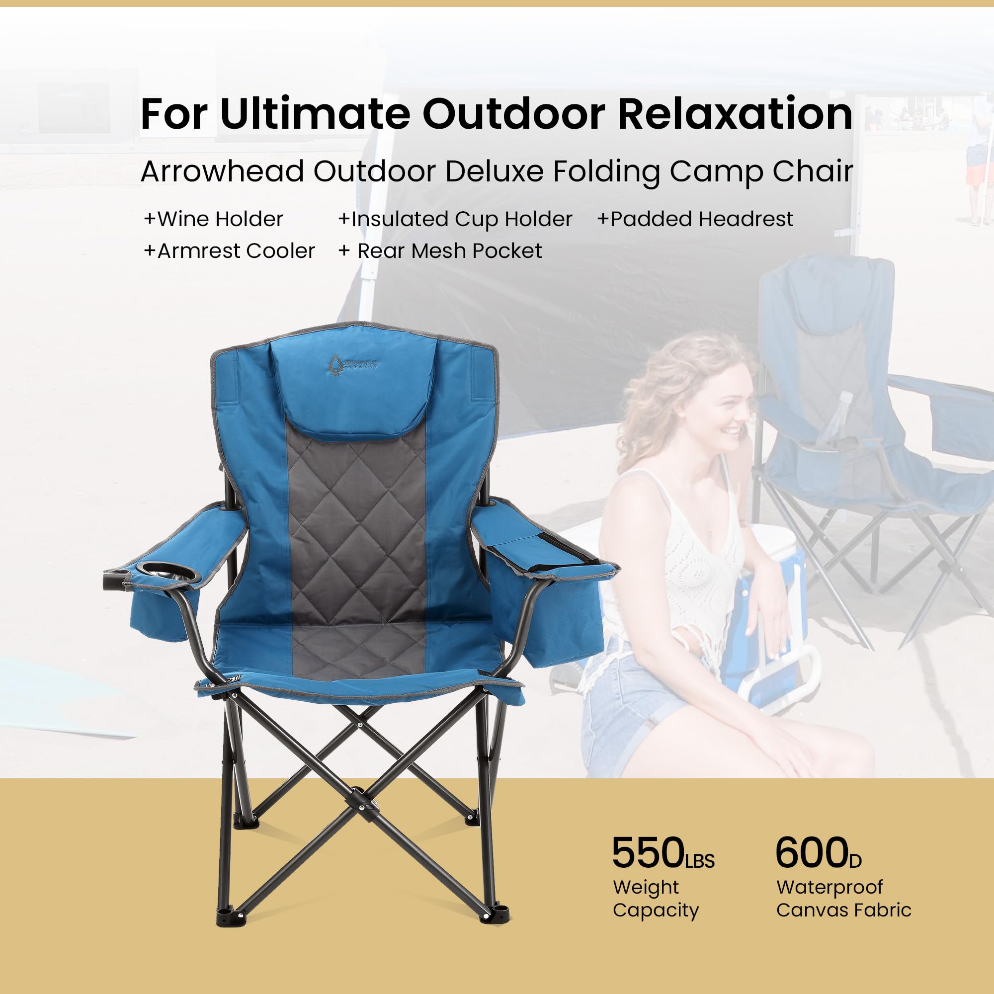 ARROWHEAD OUTDOOR insulated cup holder maintains drink temperature