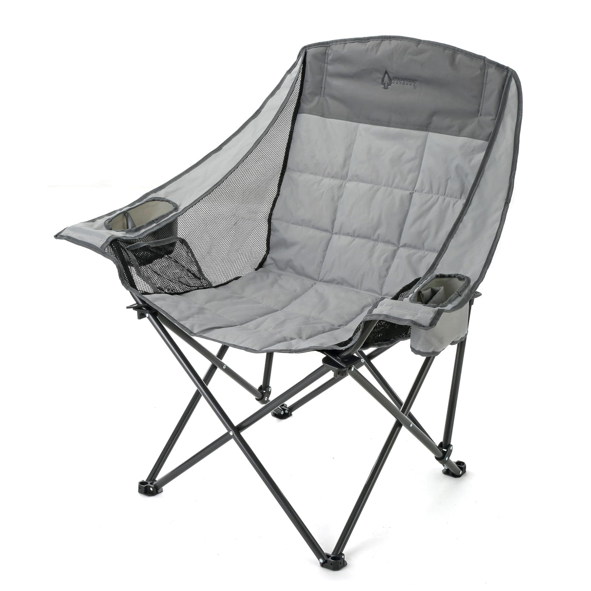 ARROWHEAD OUTDOOR oversized folding camp chair with padded seat for all-day comfort.