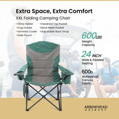 ARROWHEAD OUTDOOR oversized chair glass holder; secure glass during meals.