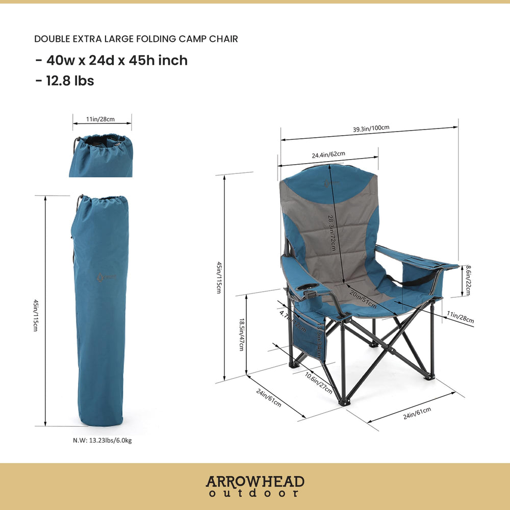 Arrowhead Outdoor oversized XXL chair cup holders prevent spills while relaxing