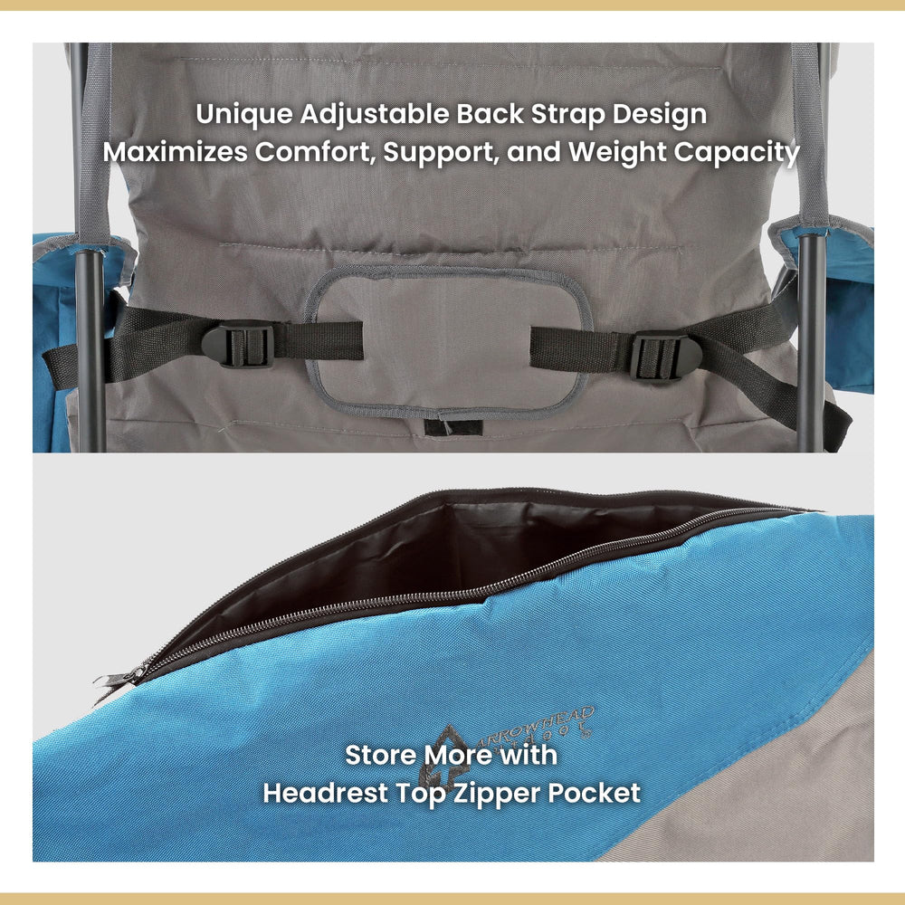 Arrowhead Outdoor oversized XXL chair folds compactly for easy transport
