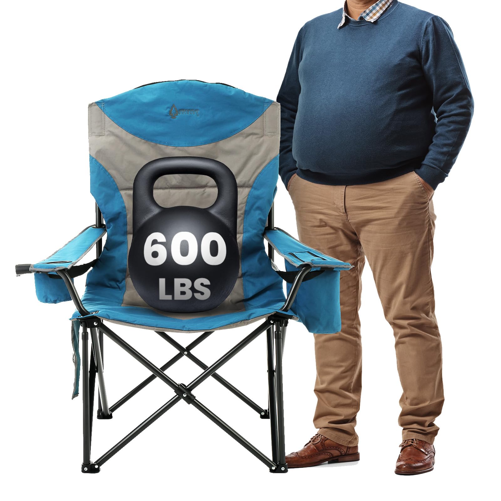 Arrowhead Outdoor oversized XXL chair padded seat offers plush comfort and strong support