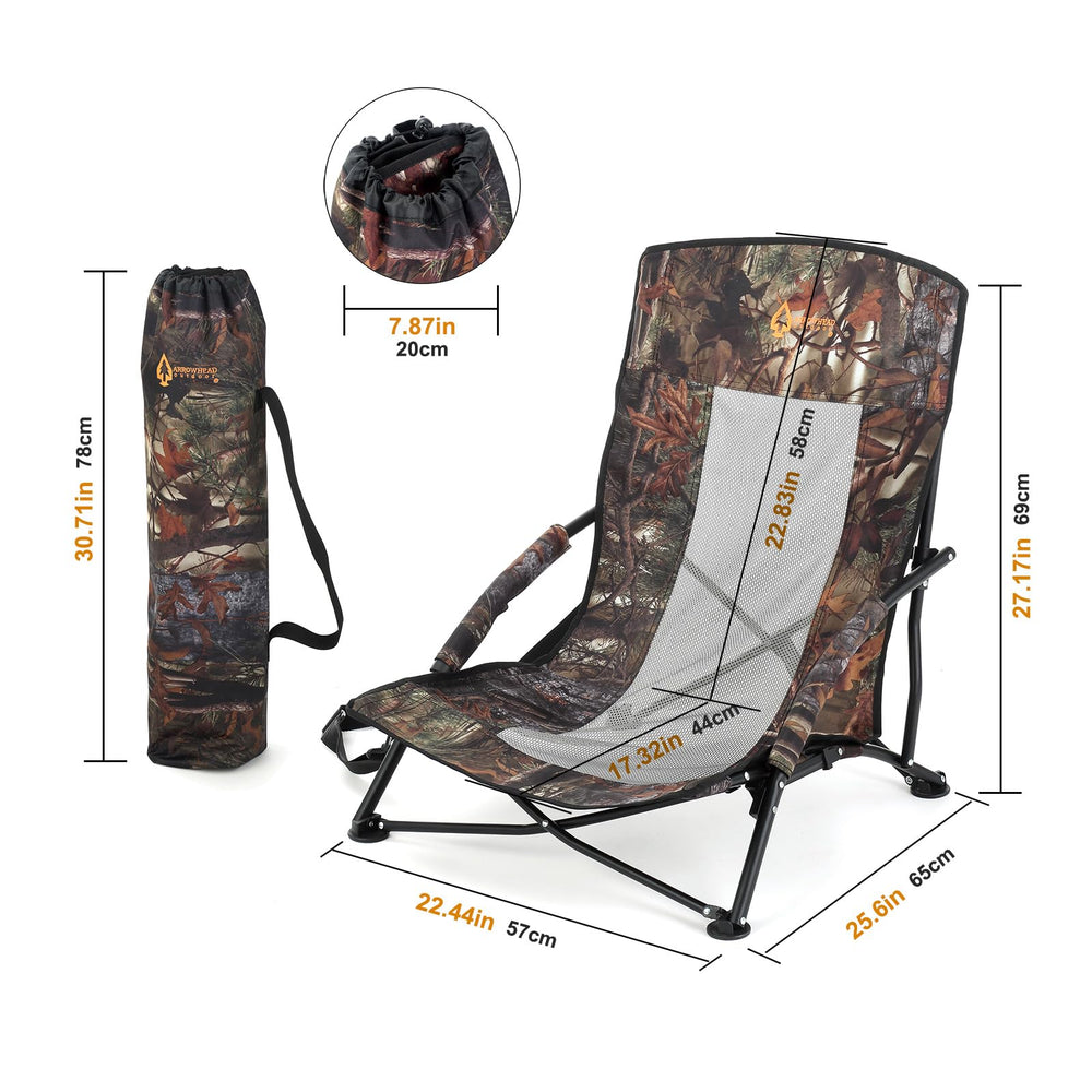 Arrowhead Outdoor portable folding chair with shoulder strap for easy carry to field