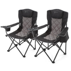Arrowhead Outdoor quad chair with headrest provides portable comfort for camping and tailgates.