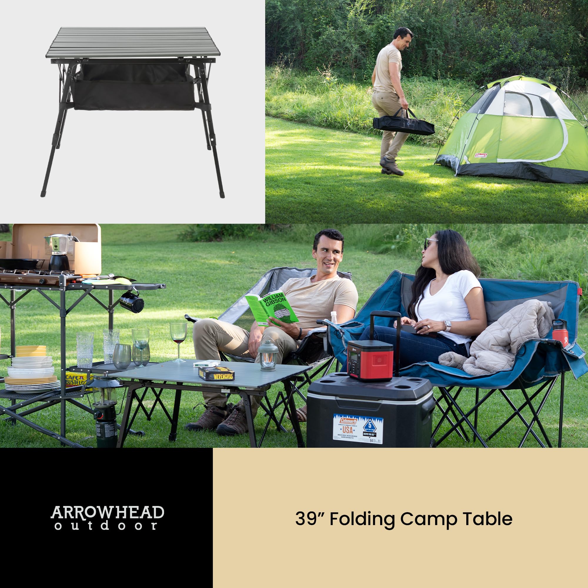 ARROWHEAD OUTDOOR quick setup and breakdown demonstrated for portability.
