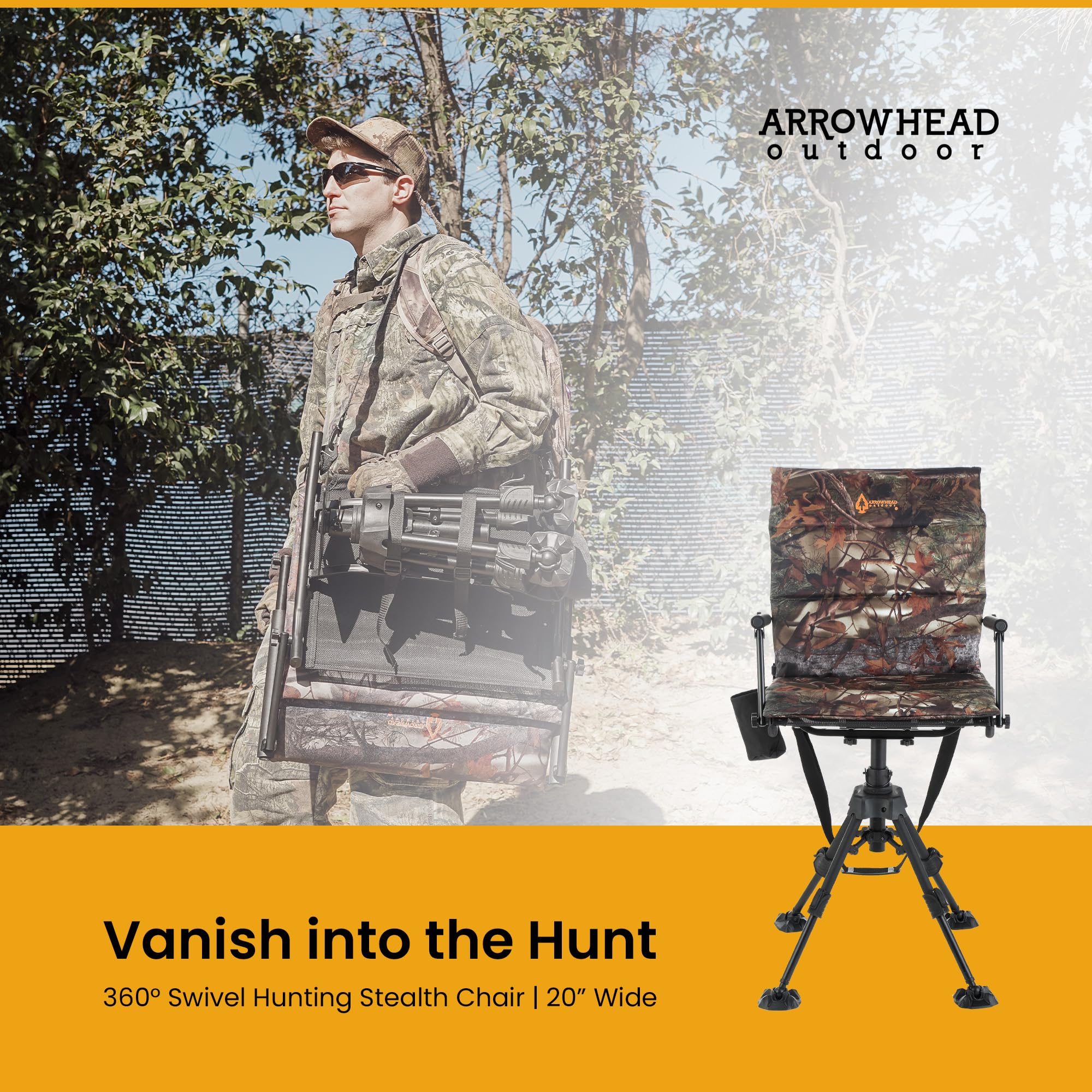 ARROWHEAD OUTDOOR removable armrests for flexible comfort