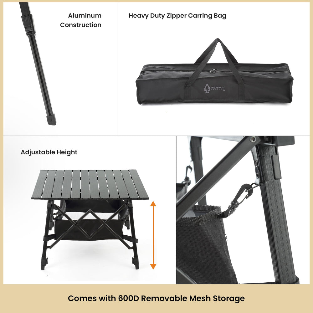 ARROWHEAD OUTDOOR rust-resistant table top in all weather conditions.