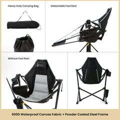 Stabilized feet design on Arrowhead Outdoor chair for steady setup