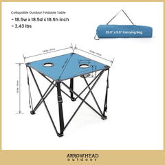 Arrowhead Outdoor table with steel frame and 600D canvas top for durability