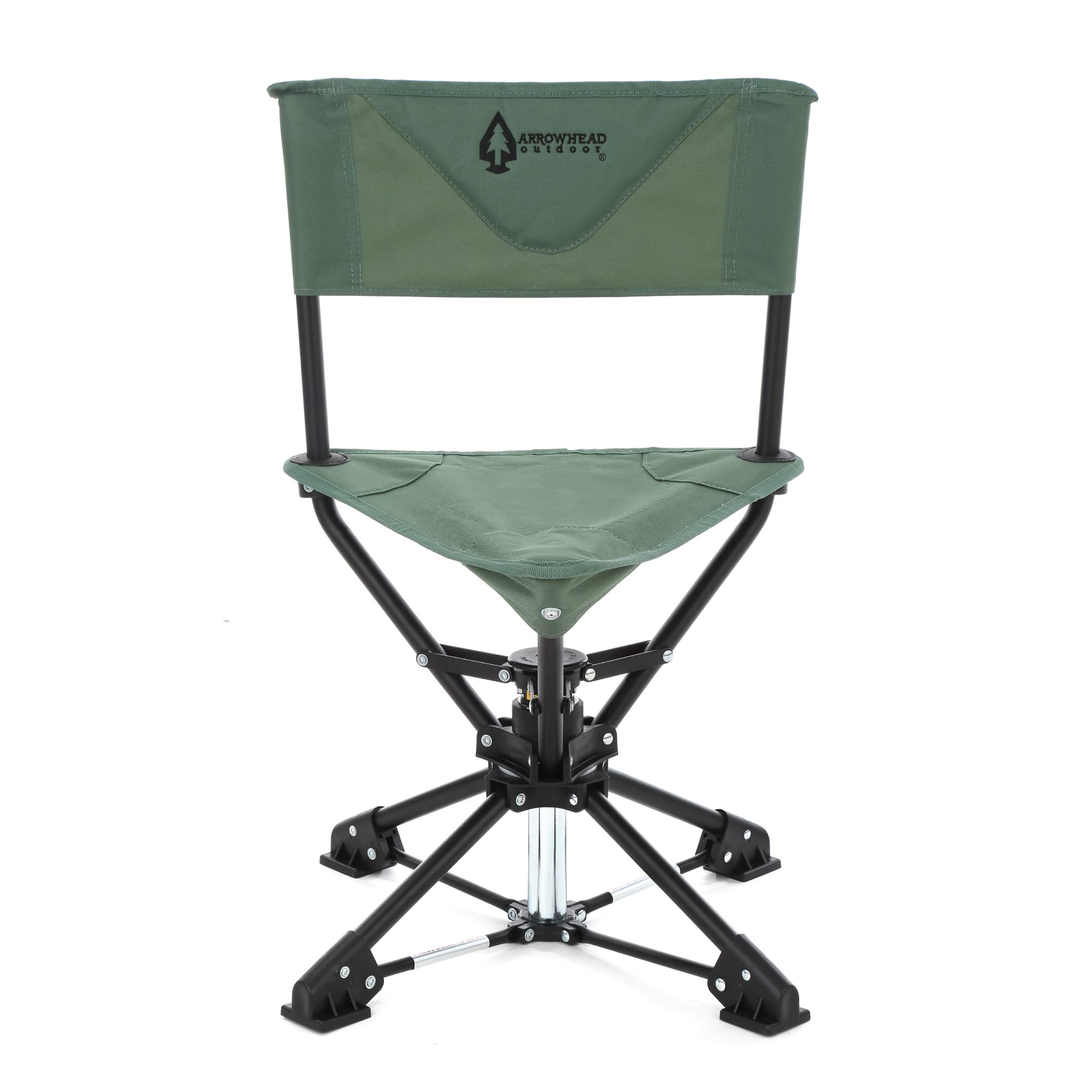 ARROWHEAD OUTDOOR 360-degree swivel chair viewed from above for silent hunting movement