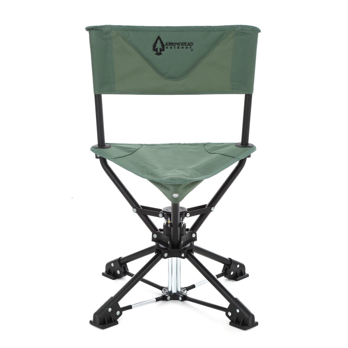 ARROWHEAD OUTDOOR 360-degree swivel chair viewed from above for silent hunting movement