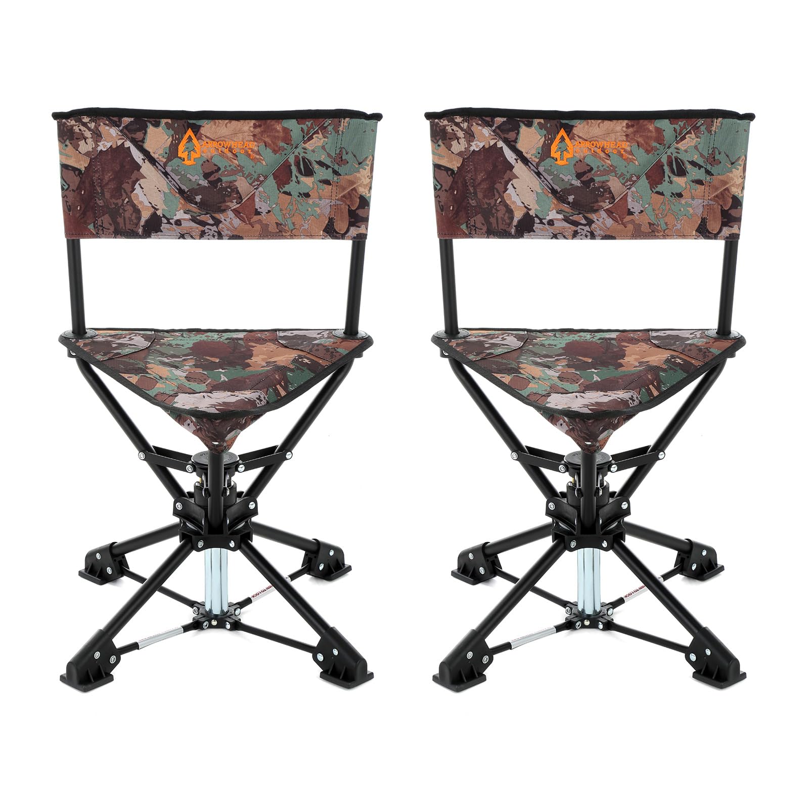 Arrowhead Outdoor 360-degree swivel chair in use for silent, versatile movement.