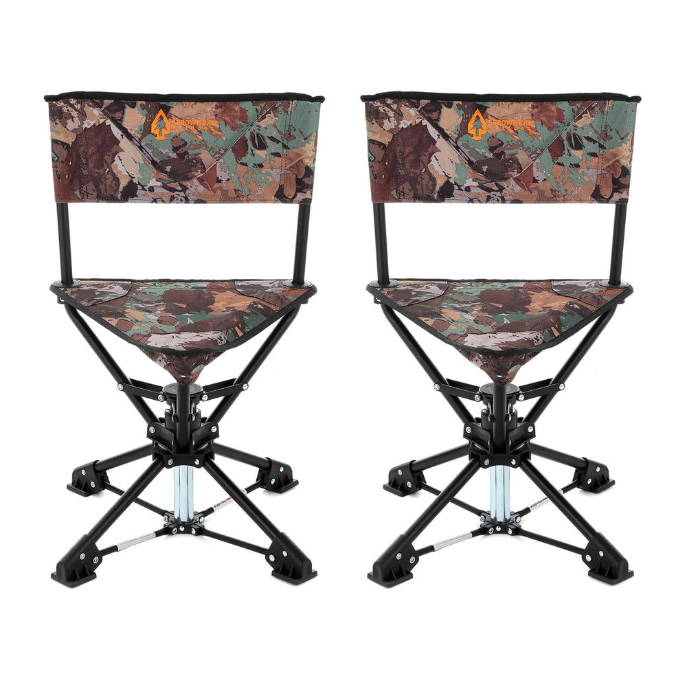 Arrowhead Outdoor 360-degree swivel chair in use for silent, versatile movement.