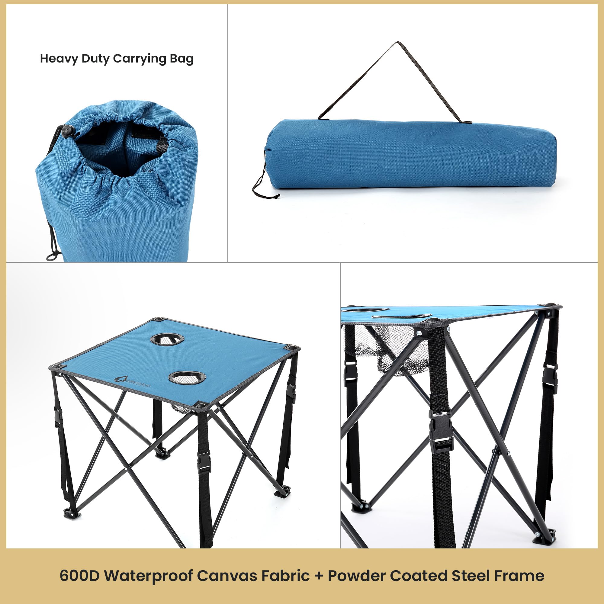 Arrowhead Outdoor table dimensions 18.5 x 18.5 x 18.5 inches when set