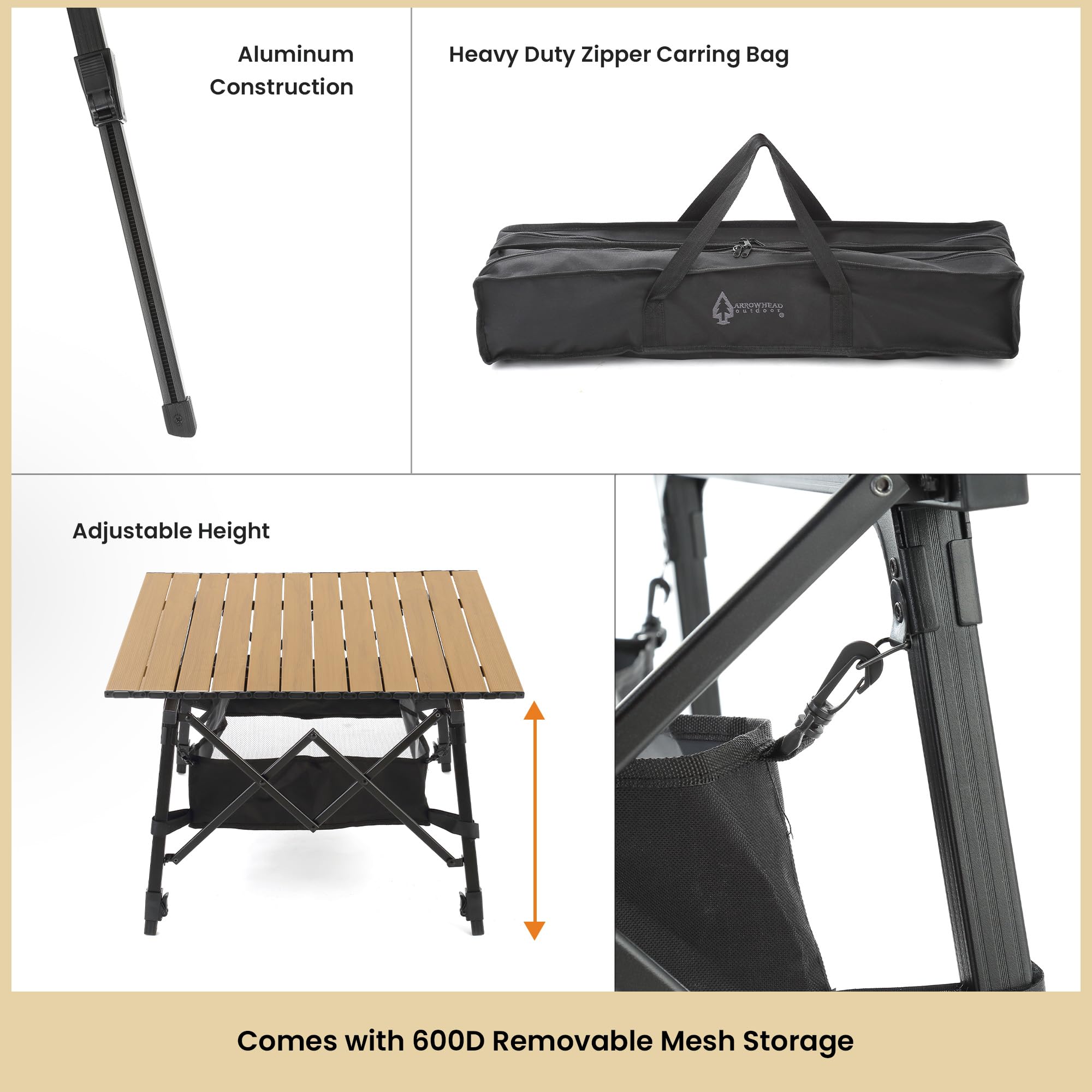 ARROWHEAD OUTDOOR tailgate setup table suits picnics and games.