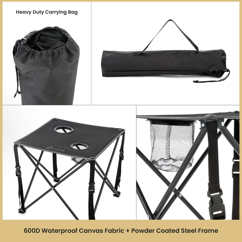 Arrowhead Outdoor two cup holders for drinks within reach.