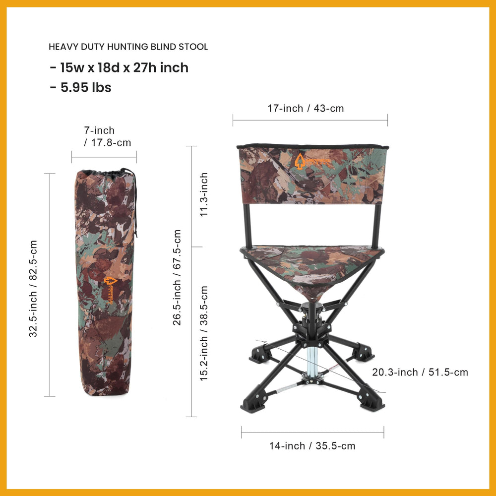 ARROWHEAD OUTDOOR wide-stable feet prevent sinking on soft ground.