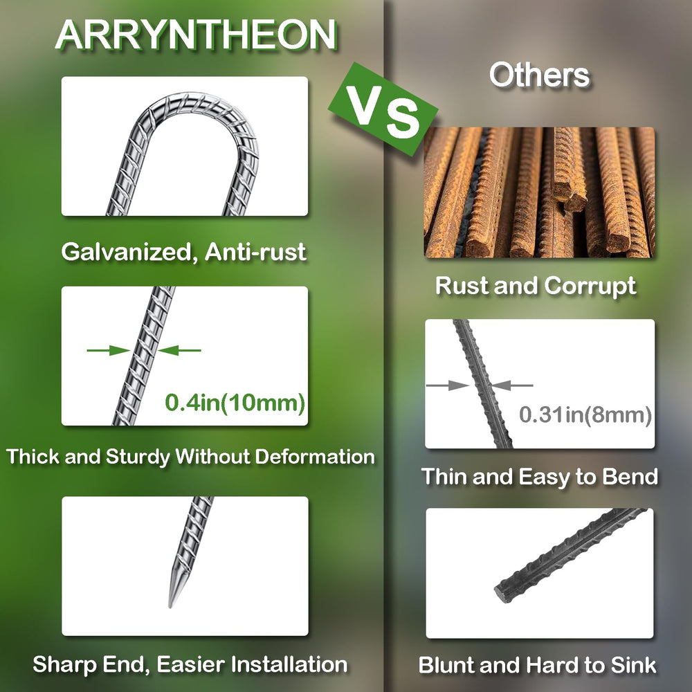 ARRYNTHEON tent and trampoline scenes illustrate versatile outdoor anchoring.