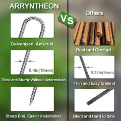 ARRYNTHEON tent and trampoline scenes illustrate versatile outdoor anchoring.