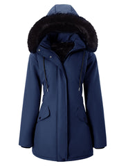 Arssm women's winter puffer coat with hood for versatile warmth in cold weather.