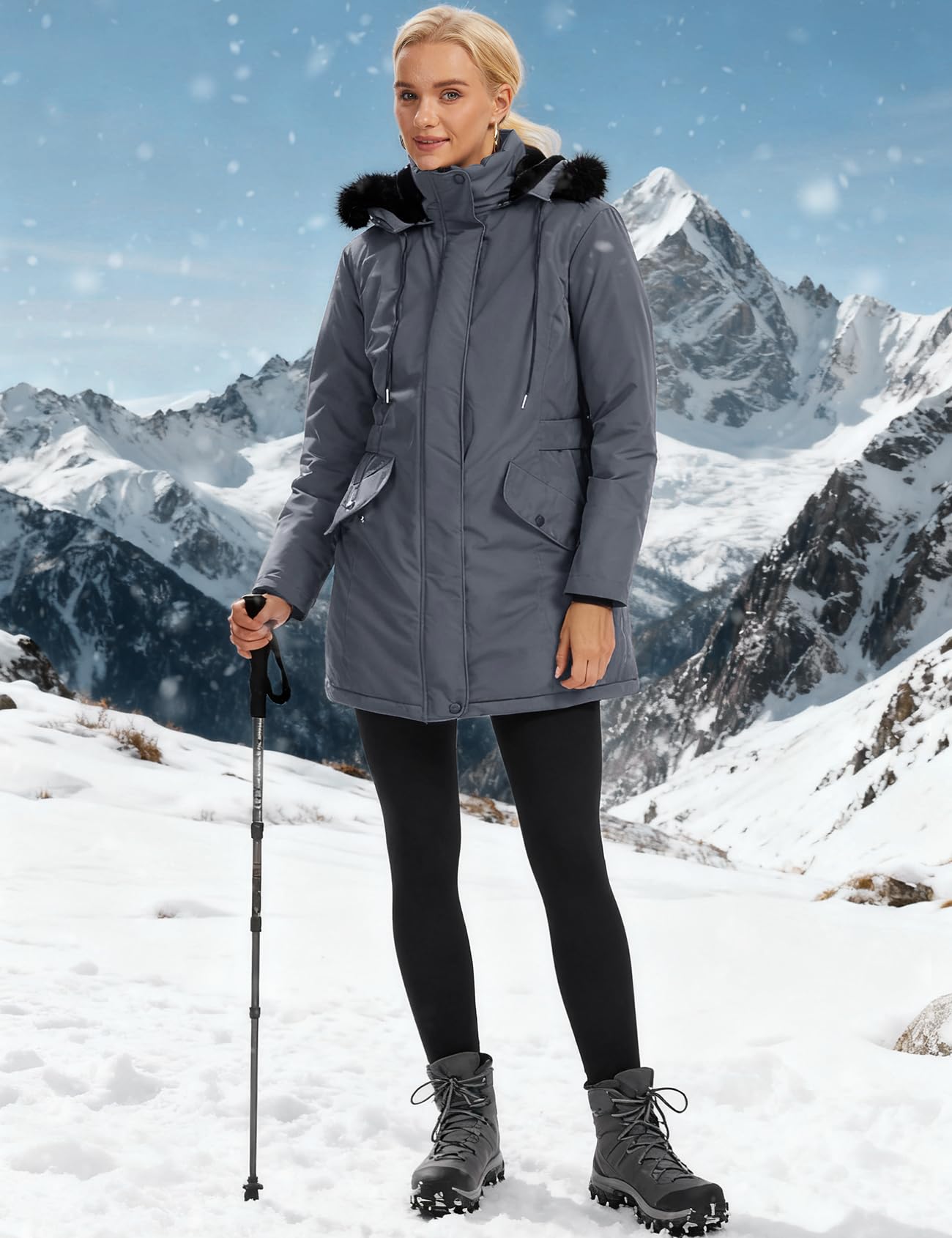 Arssm windproof cuffs and drawstring waist for secure, tailored fit.
