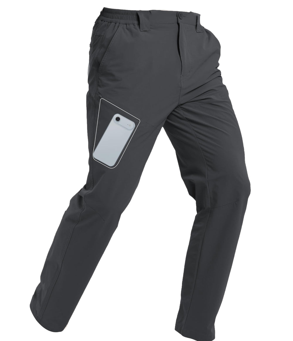 Arunlluta travel pants front view highlights lightweight all-weather design for hiking and daily wear