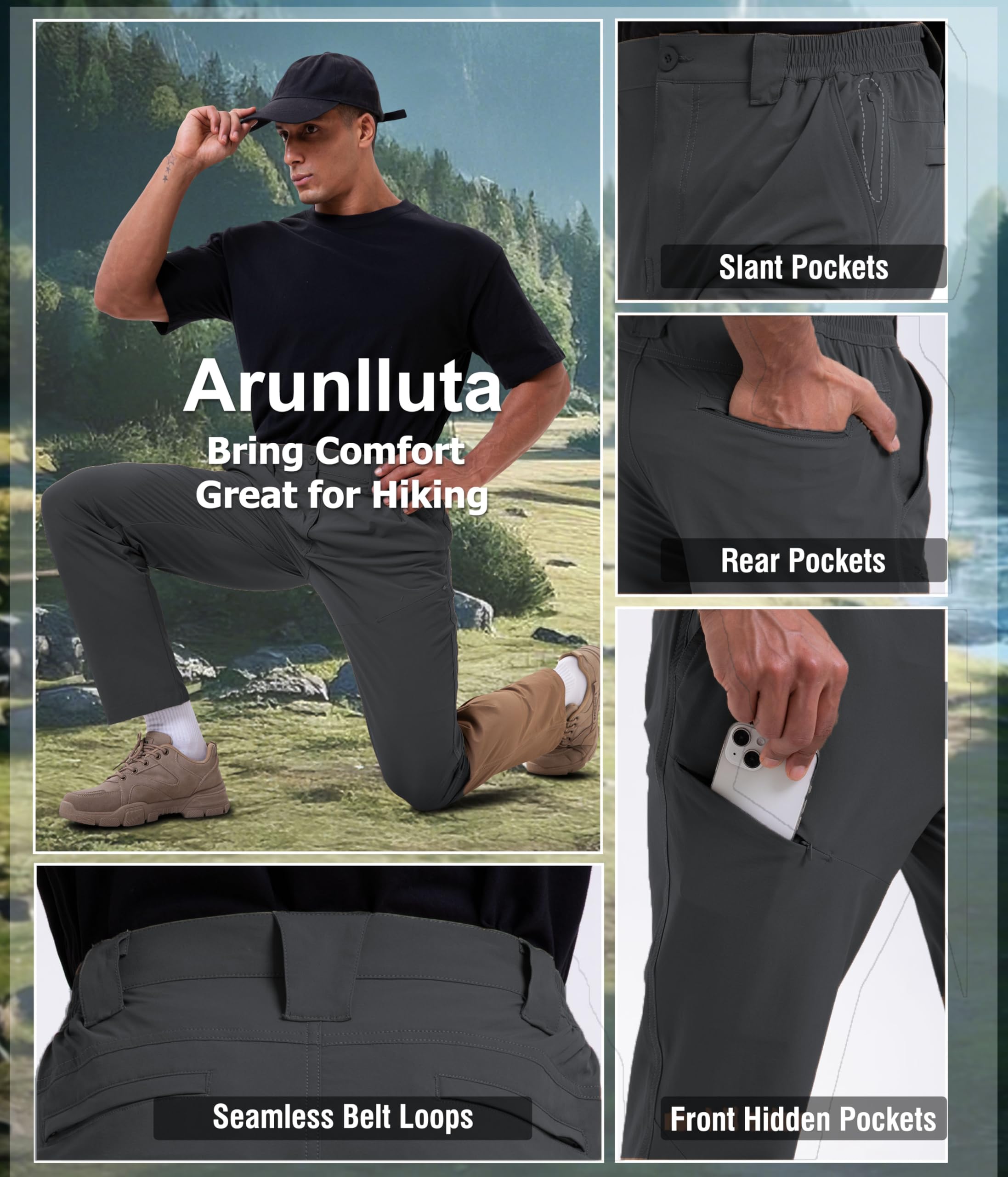 Arunlluta travel pants quick-dry-fabric water resistance keeps you comfortable after showers
