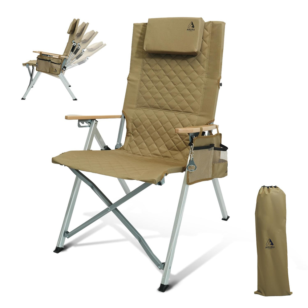 ARURU aluminum reclining chair angle adjustment enables customized outdoor comfort.