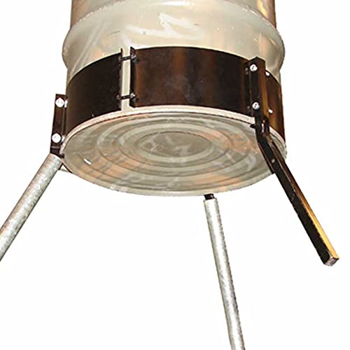 ASF All Seasons Deer Feeder Barrel Band on a 55-gallon drum for quick, sturdy feed distribution.