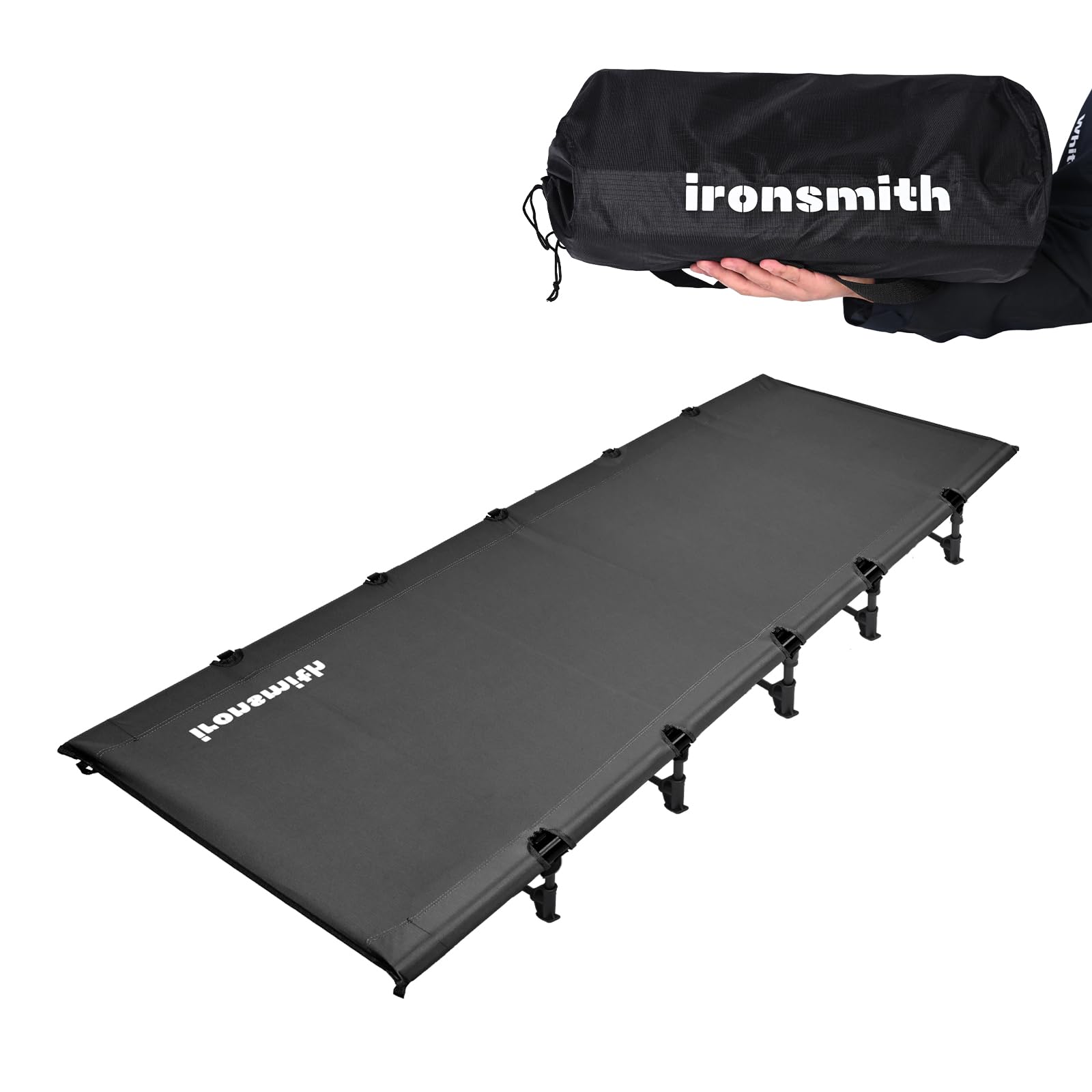 ASGARD cot supports up to 330 lb, offering sturdy sleeping option.