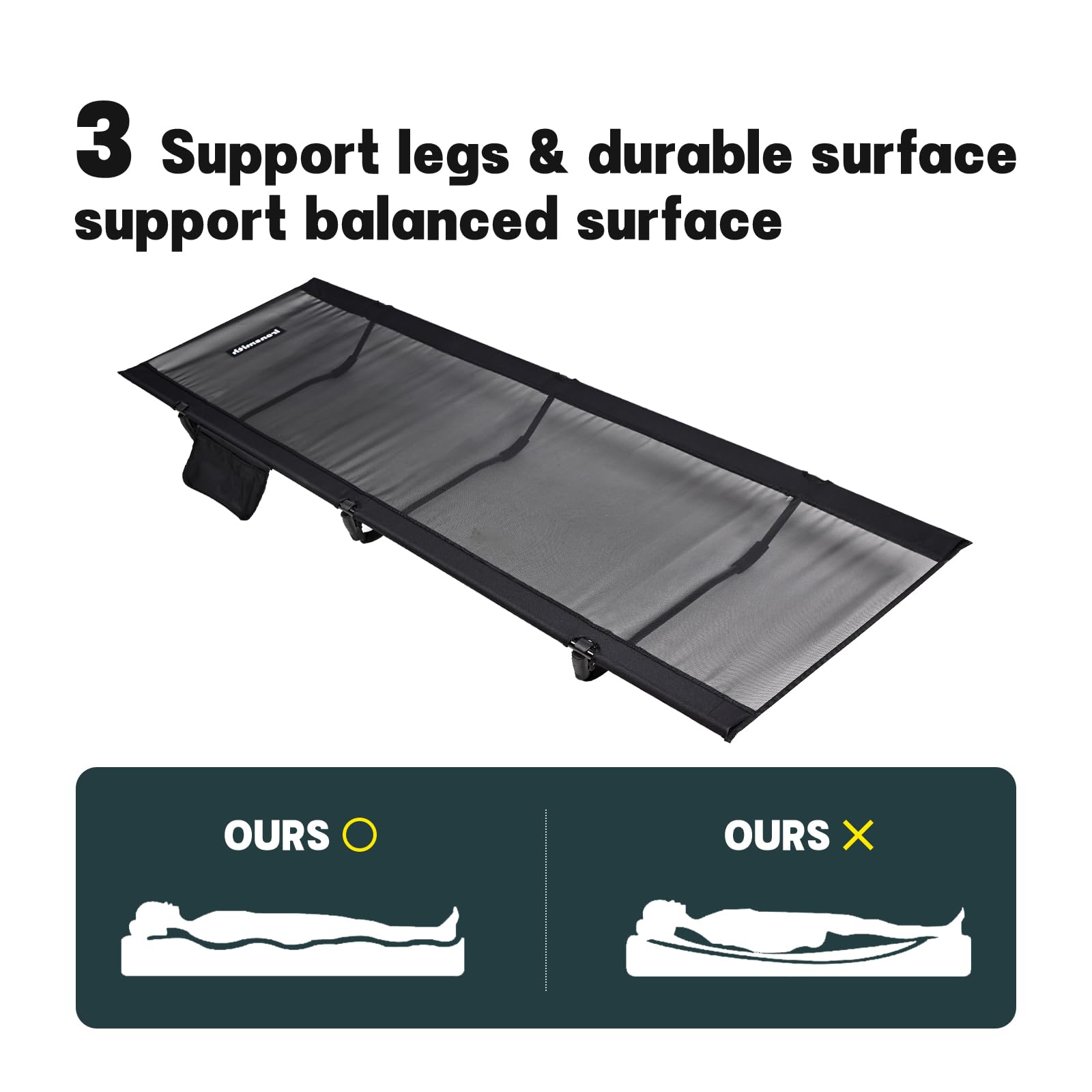 ASGARD cot with oxford fabric moisture-proof surface resists dampness outdoors